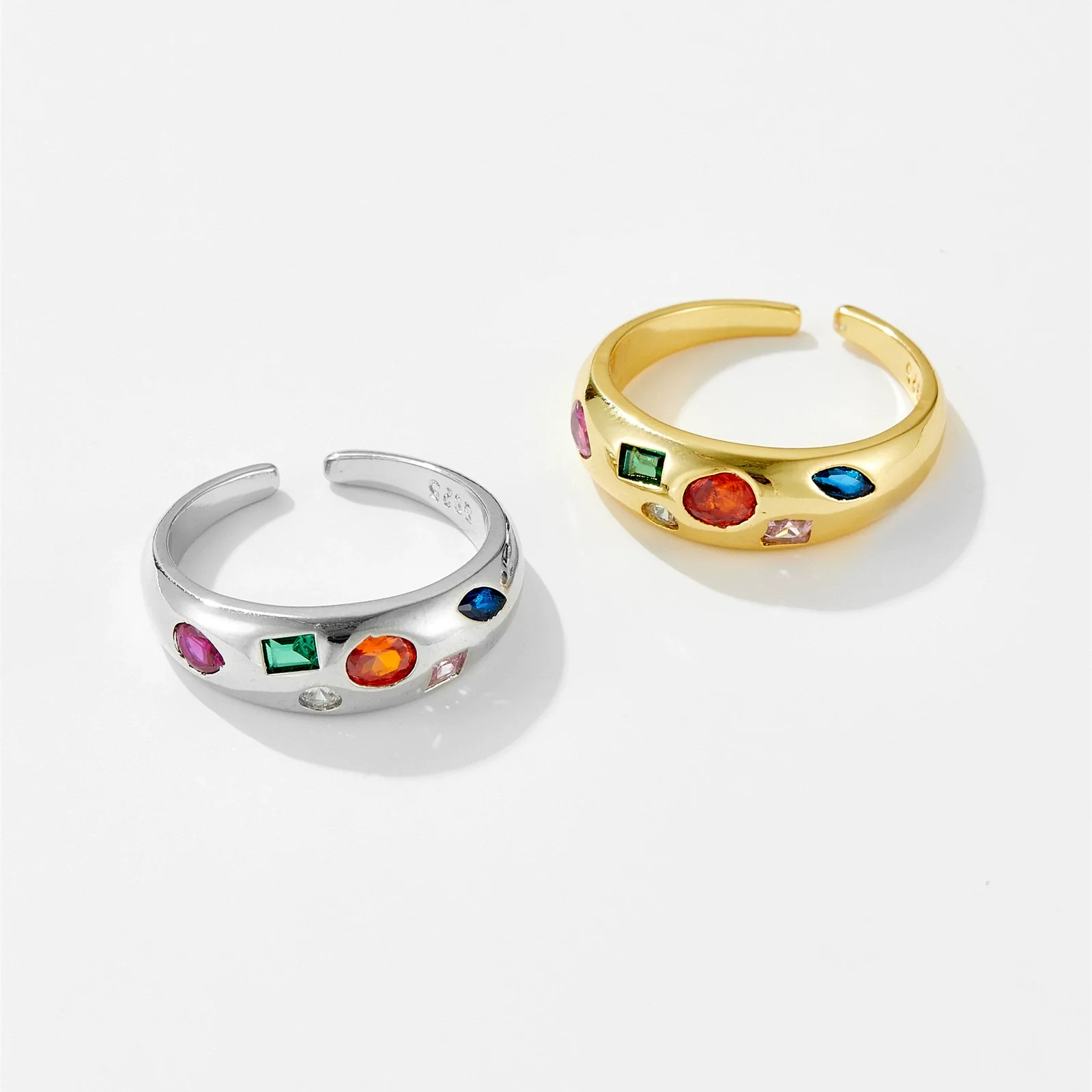 Wholesale Ring Copper Geometric Irregular Electroplated With Platinum And 18K Gold Fashion Unisex - Image 3