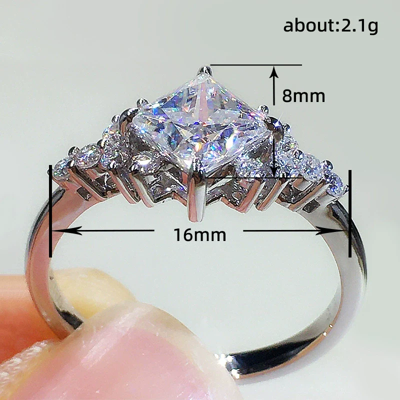 Wholesale Ring Copper Retro Geometric Style Inlaid Zircon For Women - Image 5