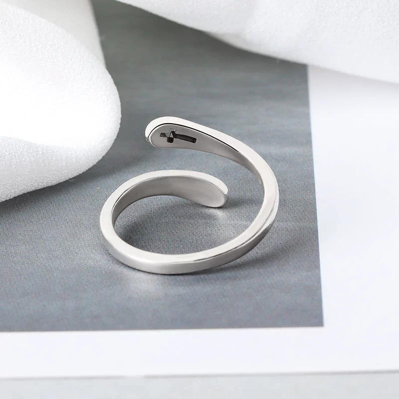 Wholesale Ring Copper Retro Style Doublelayer Open Ring With Letters Numbers Text Electroplating For Women And Men - Image 3