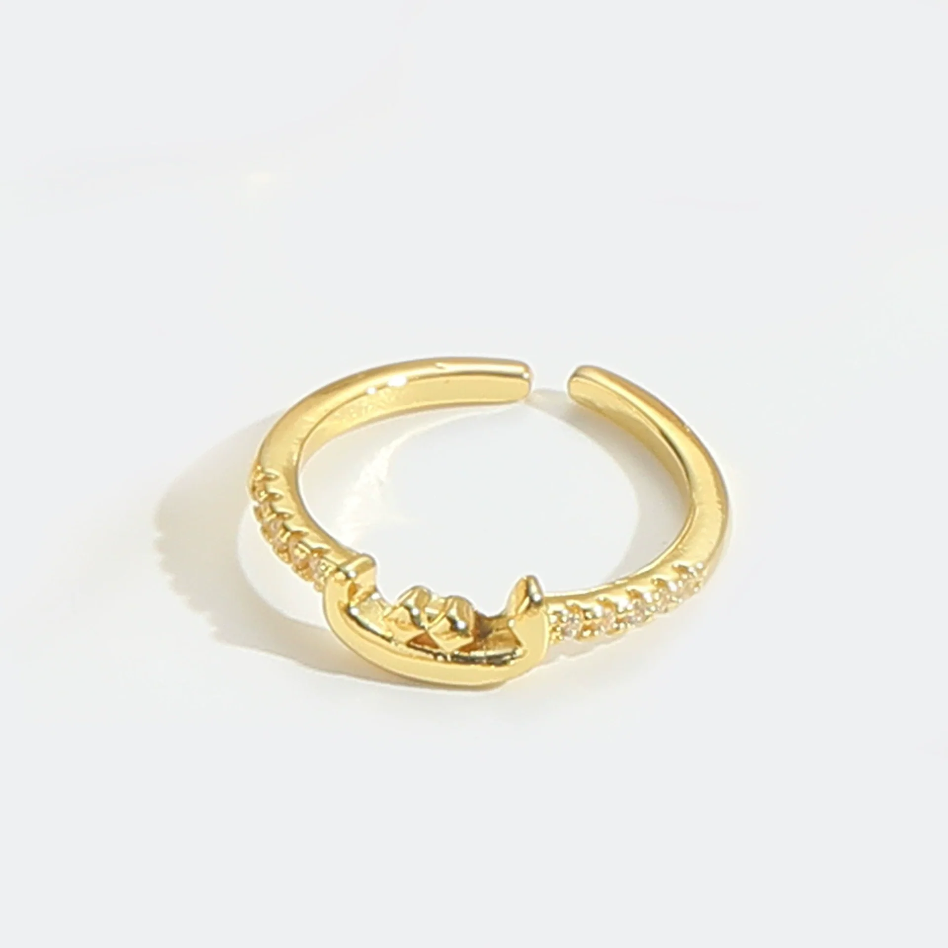 Wholesale Ring Copper Simple Letter Style Electroplating Inlaid With Zircon - Image 20