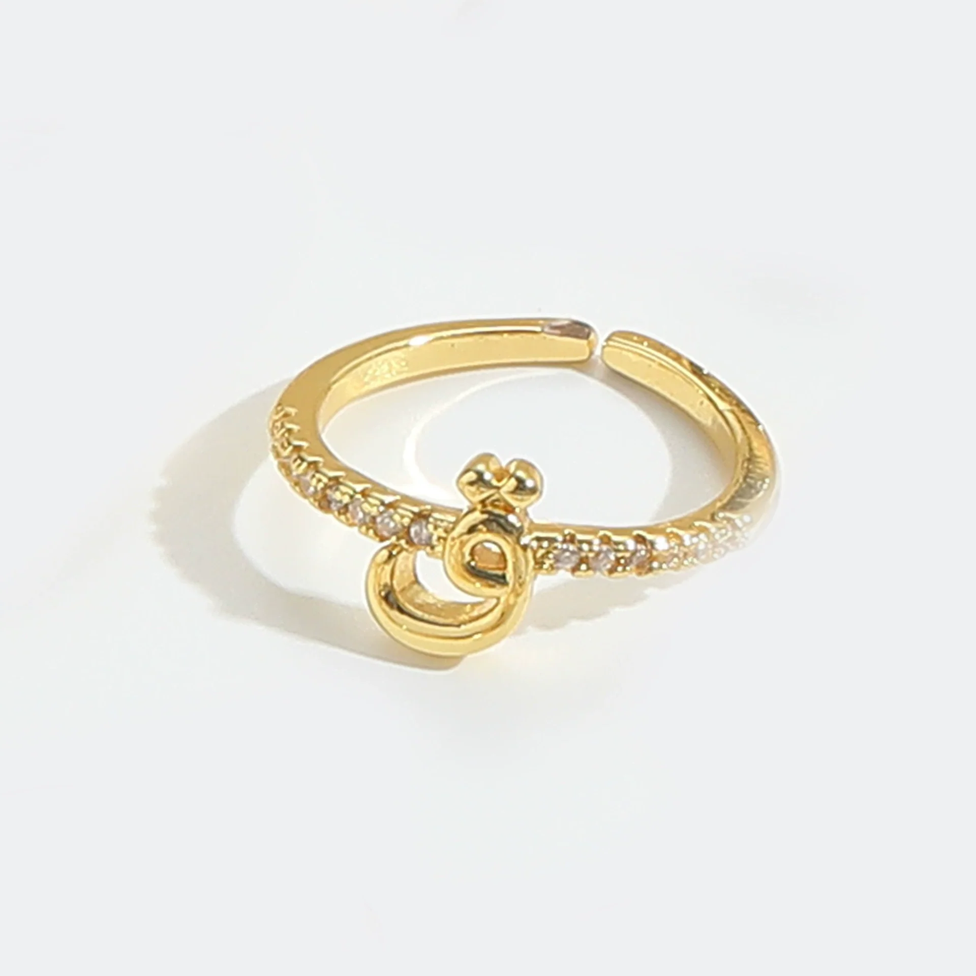 Wholesale Ring Copper Simple Letter Style Electroplating Inlaid With Zircon - Image 25