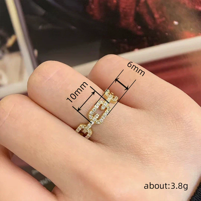 Wholesale Ring Copper Zircon Geometric Design Allmatch Style - Image 5