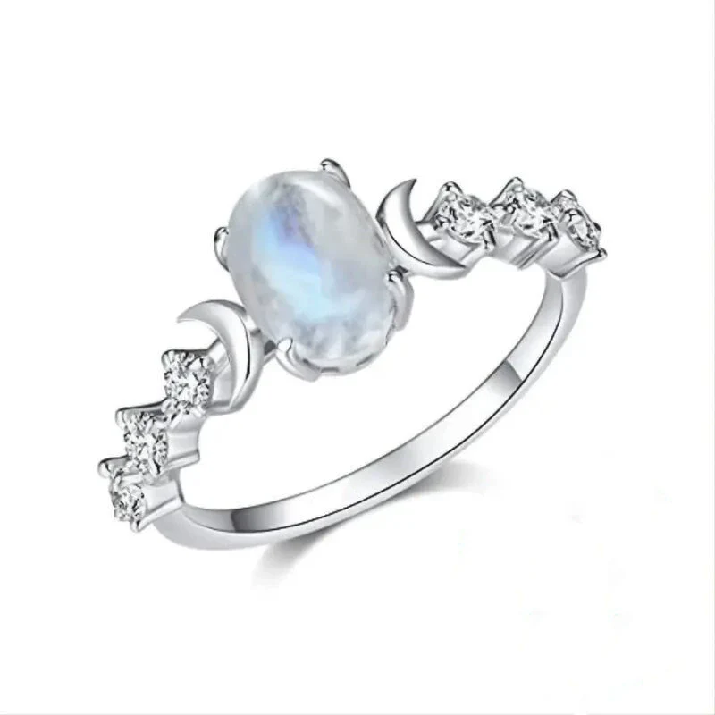 Wholesale Ring Retro Oval Copper Geometric Style Inlaid Zircon For Women - Image 5