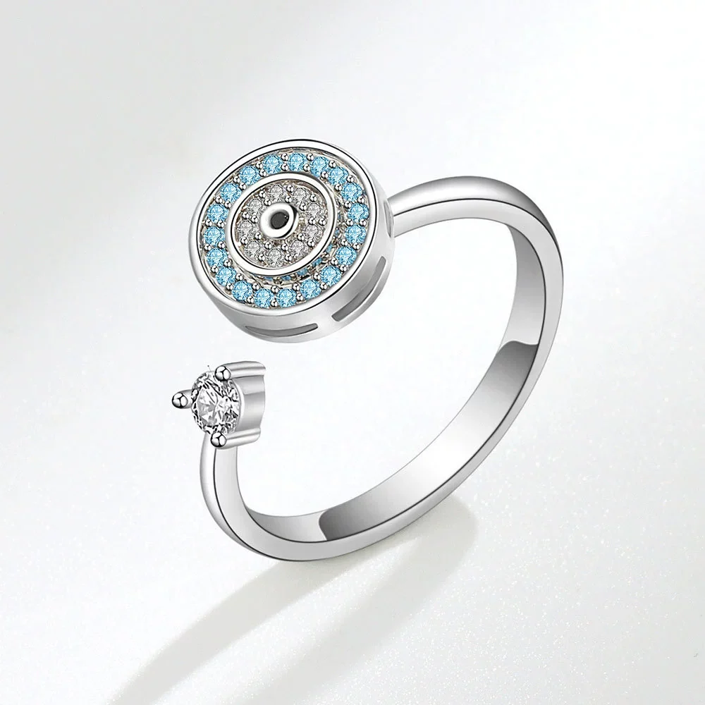 Wholesale Ring S925 Sterling Silver Geometric Electroplating Creative Opening Adjustable Ring For Men And Women - Image 6