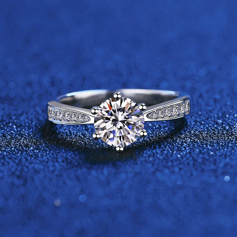 Wholesale Ring S925 Sterling Silver Geometric The Crown Micro Inlay Moissanite For Women - Image 3