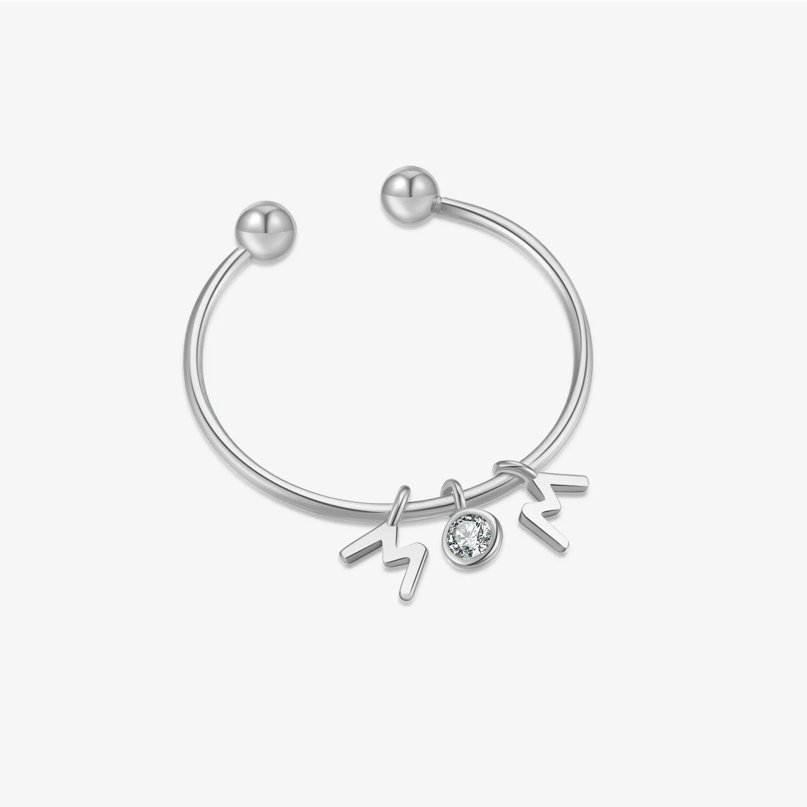 Wholesale Ring S925 Sterling Silver Opening Adjustable Letter Pendant Microinlaid Zircon Electroplated Platinum 18K Gold Fashion - Image 8
