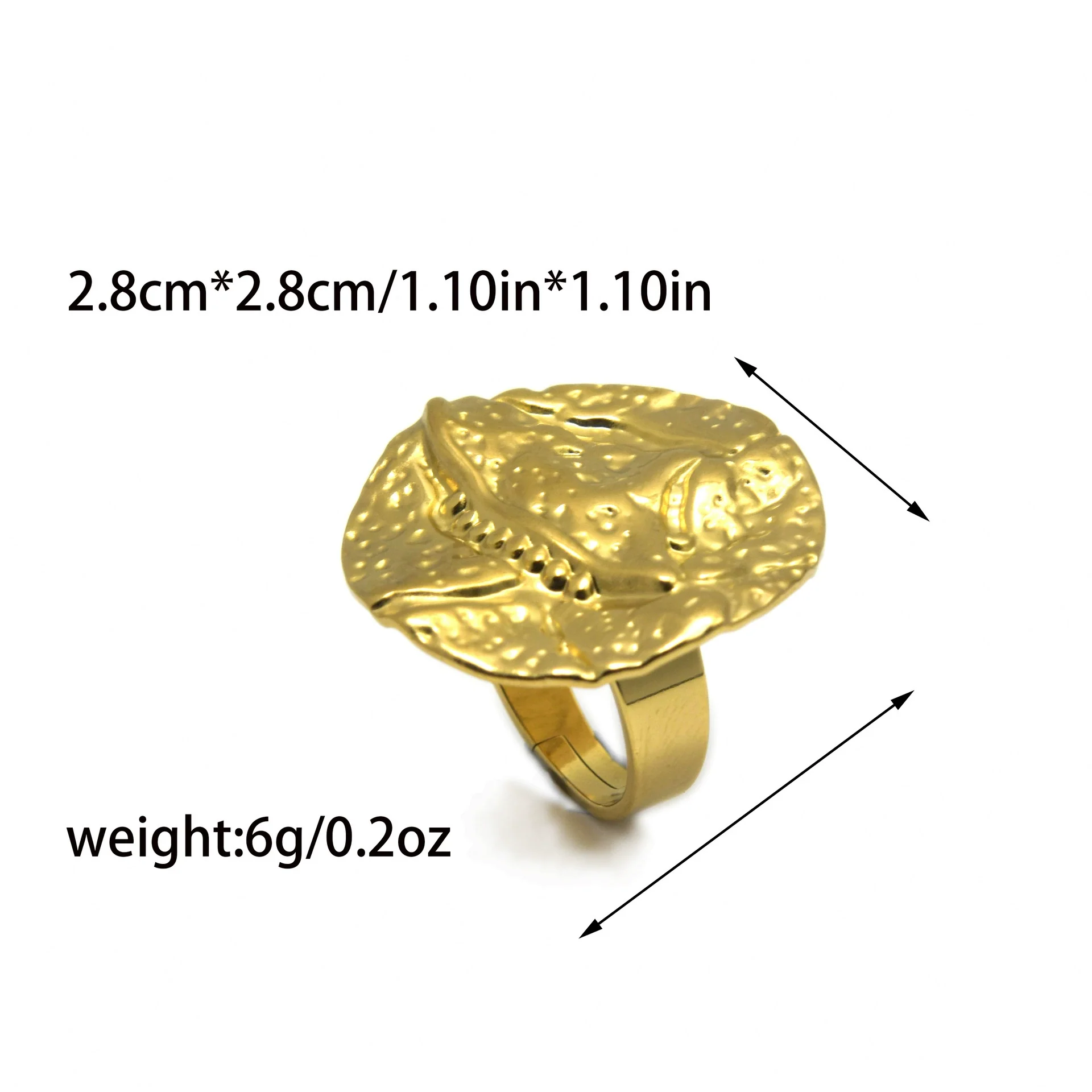 Wholesale Ring Stainless Steel Frosted Lava Texture Geometric Electroplated Unisex - Image 6