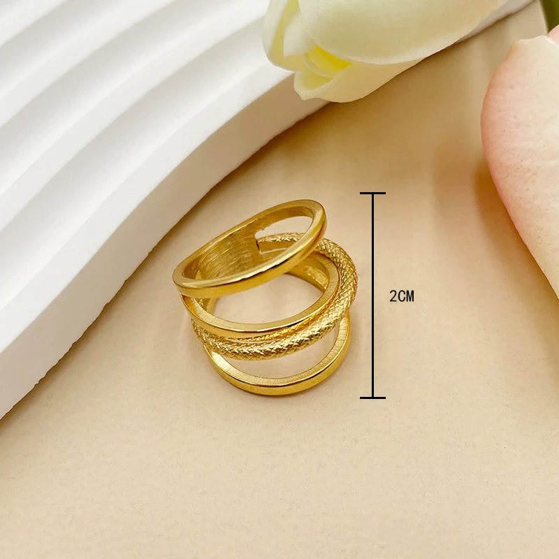 Wholesale Ring Stainless Steel Geometric Cold Style Electroplating Jewelry For Women - Image 3