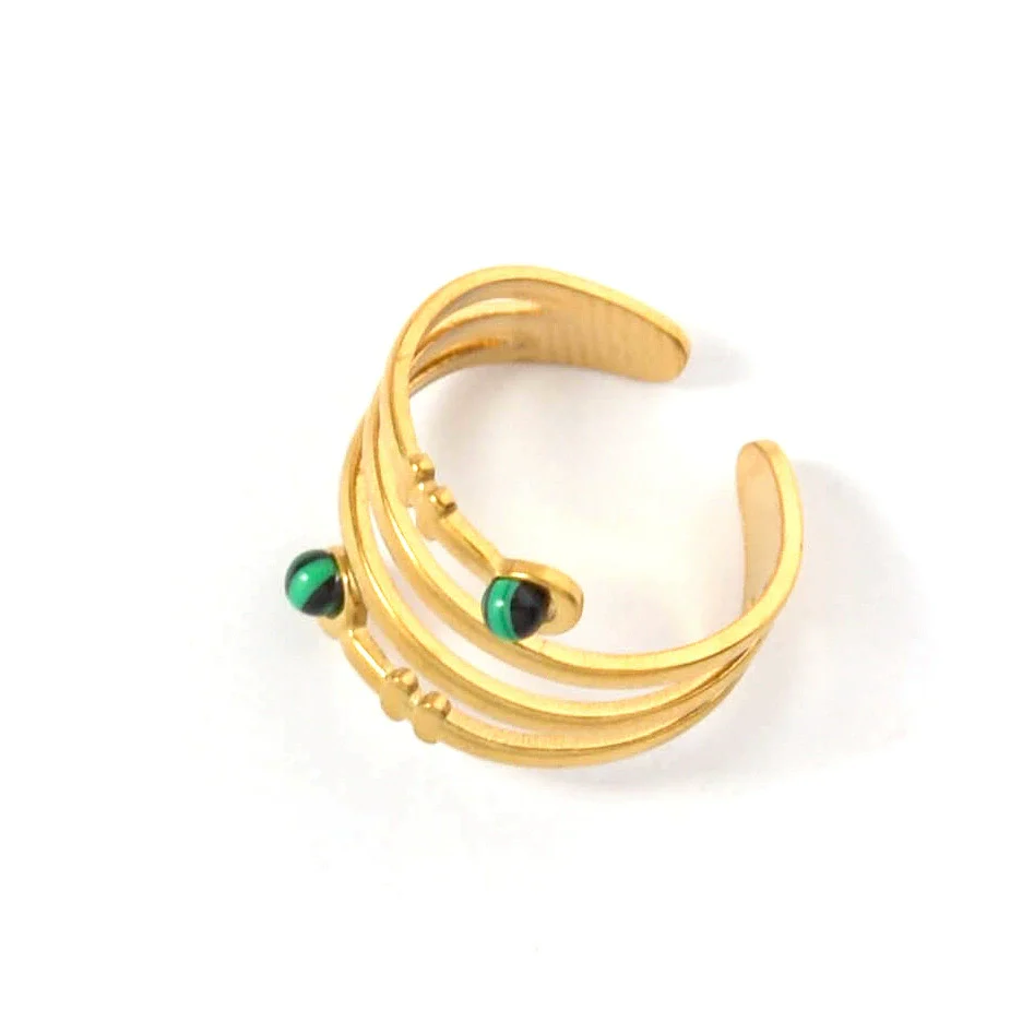 Wholesale Ring Stainless Steel Geometric Turquoise Electroplated - Image 5