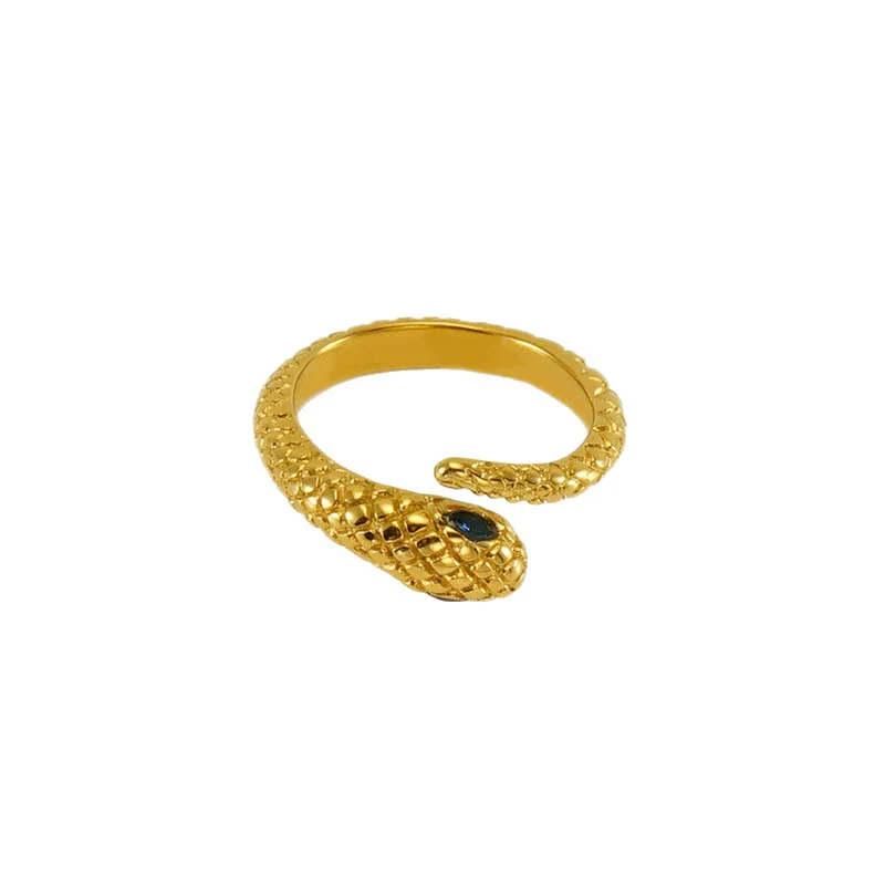 Wholesale Ring 316L Stainless Steel Animal Zodiac Rhombus Shaped Electroplated Retro Normcore Style - Image 5