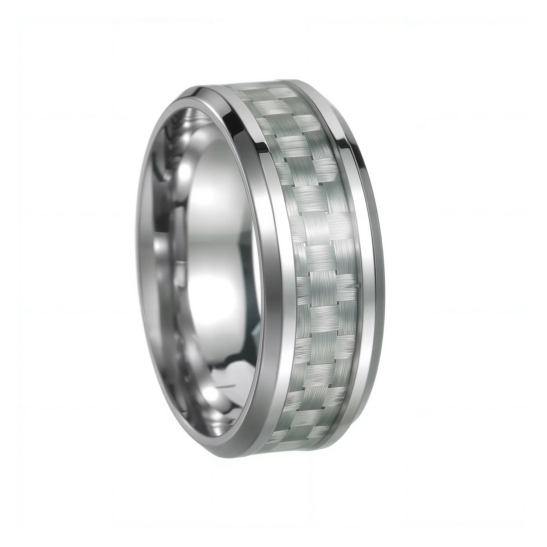 Wholesale Ring Titanium Steel Carbon Fiber Geometric Style Electroplating Unisex - Image 10