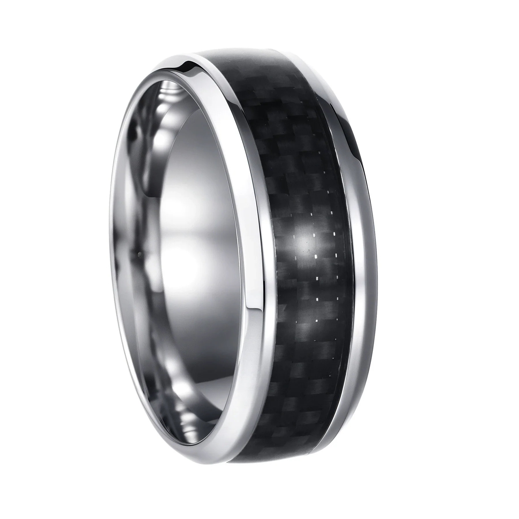 Wholesale Ring Titanium Steel Carbon Fiber Geometric Style Electroplating Unisex - Image 6
