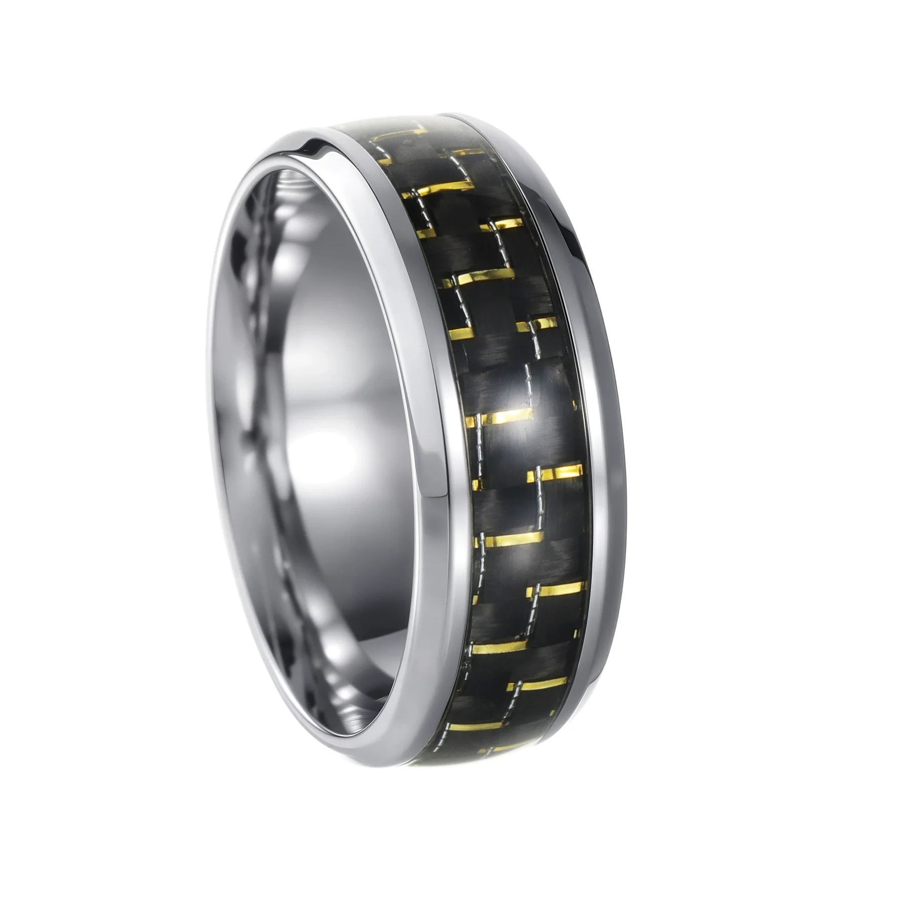 Wholesale Ring Titanium Steel Carbon Fiber Geometric Style Electroplating Unisex - Image 7