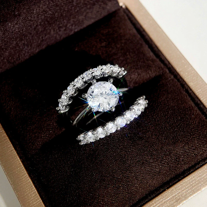 Wholesale Rings Copper Zircon Geometric Style For Women And Couple - Image 4
