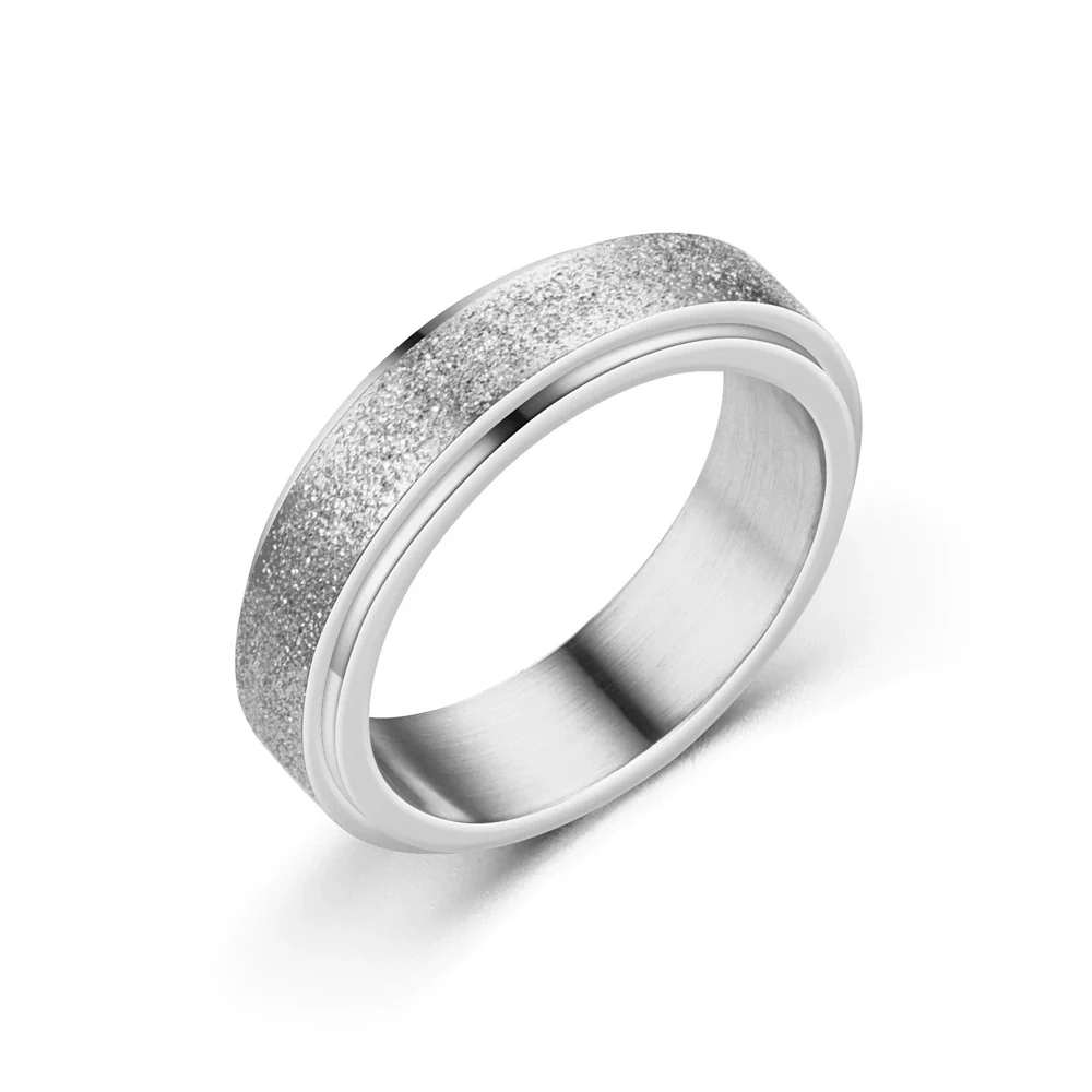 Wholesale Rings Stainless Steel Pearl Sand Rotating Rotatable Fashion Unisex Electroplated With Letters Numbers Text - Image 7