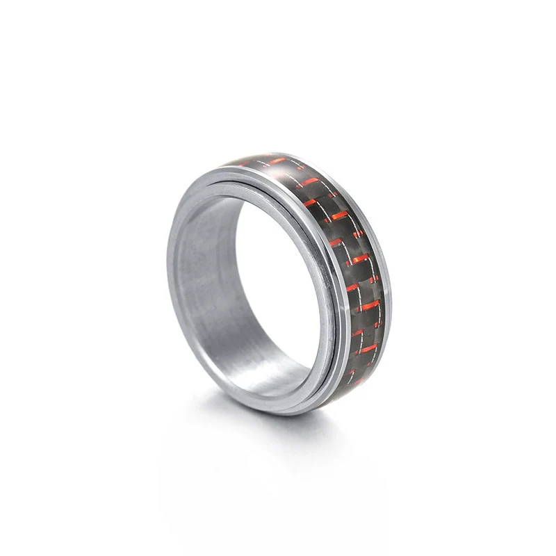Wholesale Rotatable Decompression Unisex Titanium Steel Ring With Dripping Oil Luminous And Geometric Style Featuring Letters Numbers Text - Image 8