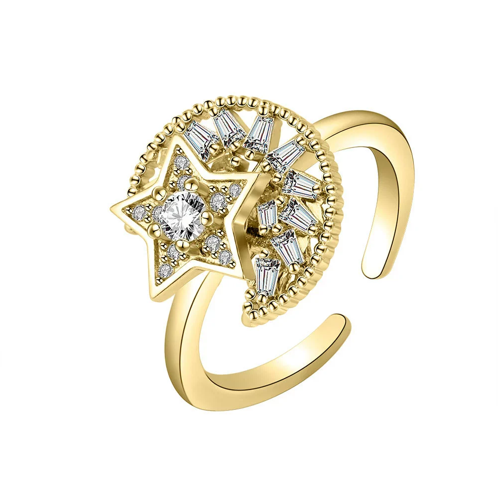 Wholesale Rotating Adjustable Anxiety Relieving S925 Sterling Silver Ring Geometric Design Electroplating For Women - Image 5