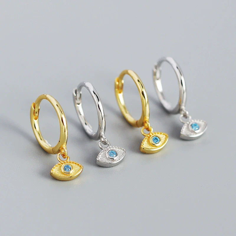Wholesale S925 Silver Geometric Devil's Eye Earrings With Electroplating - Image 2