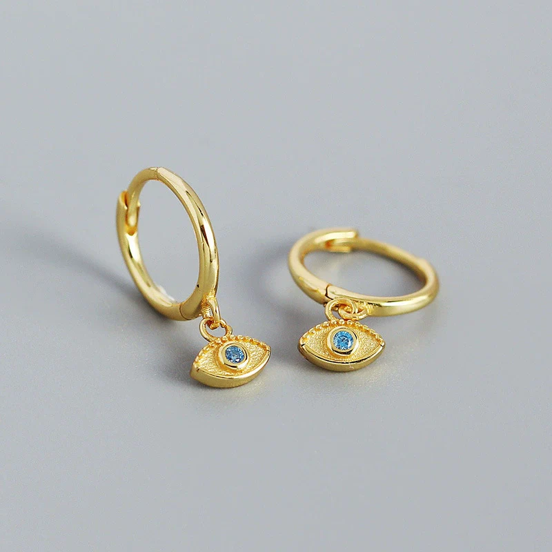Wholesale S925 Silver Geometric Devil's Eye Earrings With Electroplating - Image 7