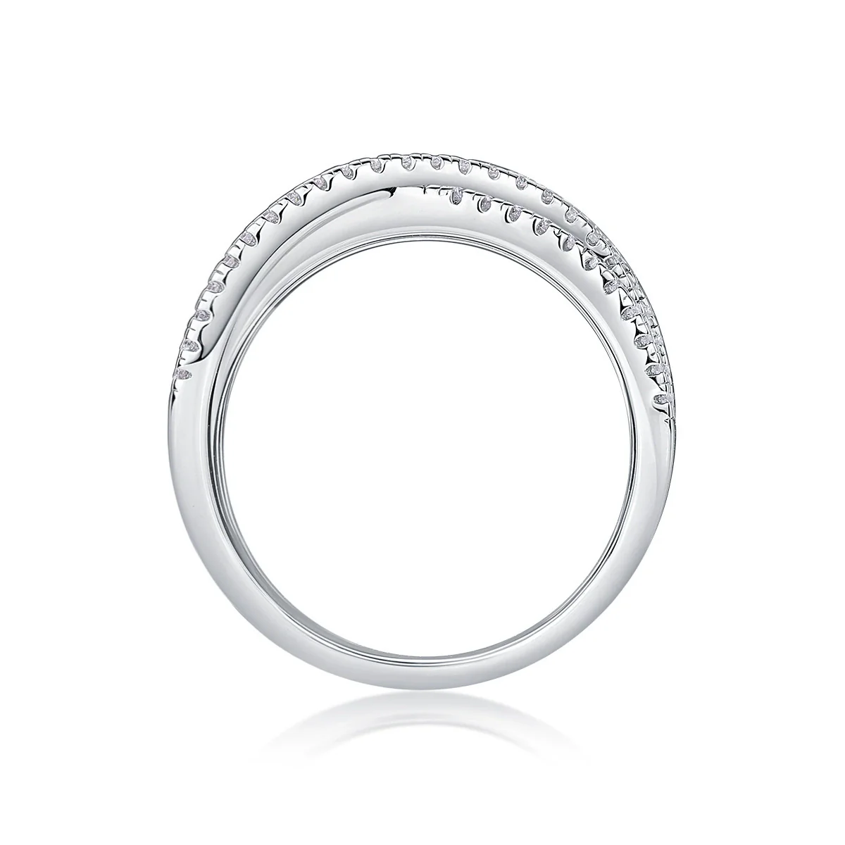 Wholesale S925 Silver Geometric Ring Set With Diamonds - Image 3