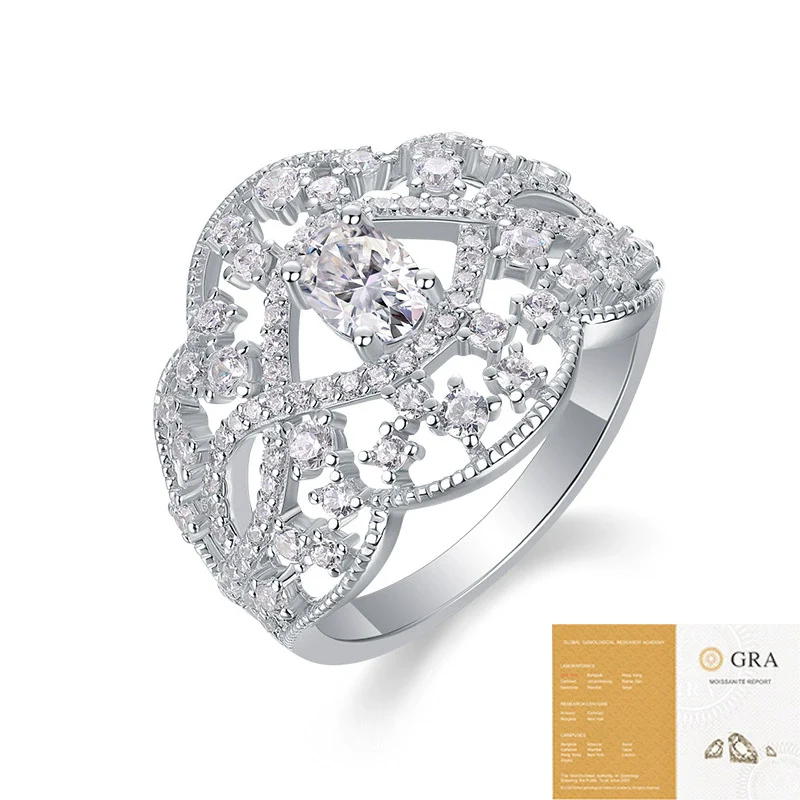Wholesale S925 Silver Ring Set With Diamonds Geometric Style For Women - Image 5