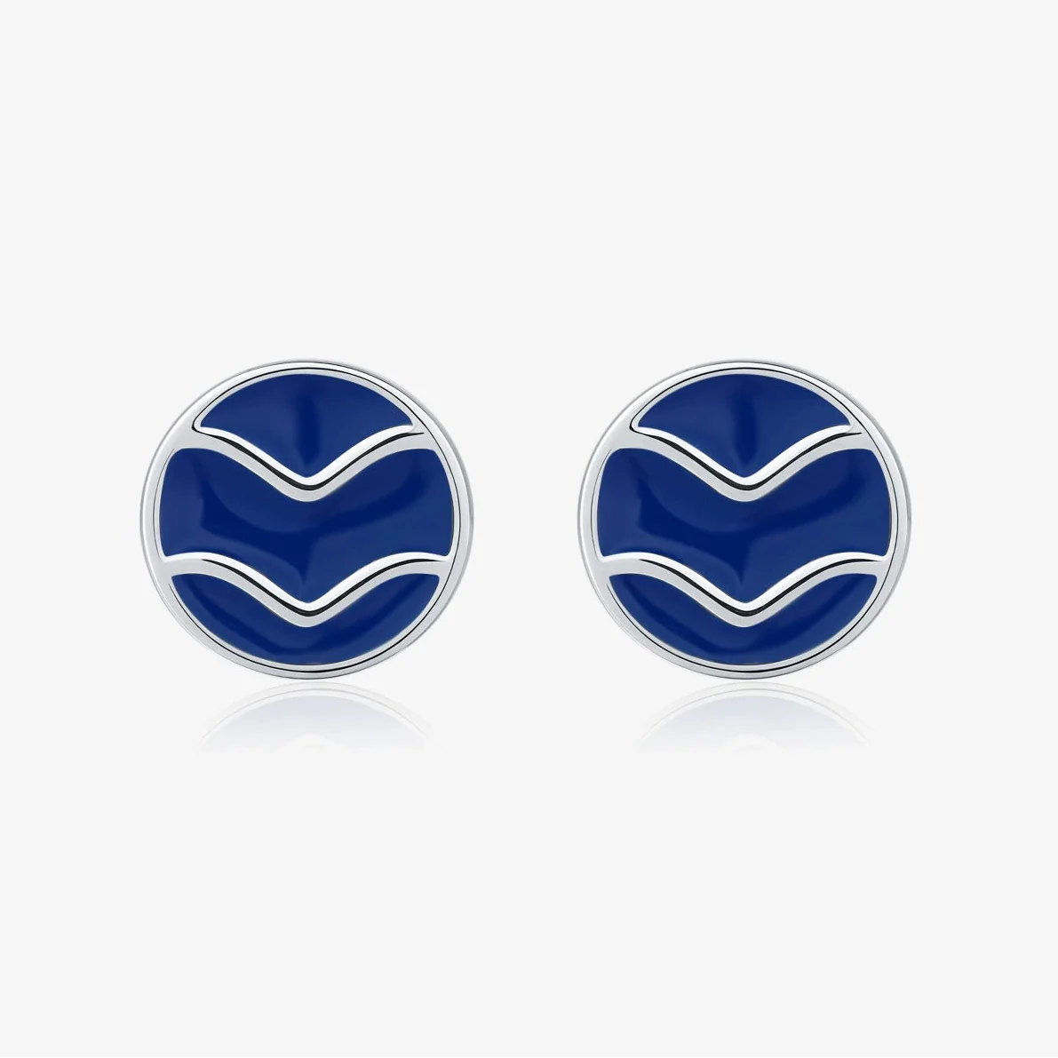 Wholesale S925 Silver Vintage Wave Design Electroplated Badge Earrings For Women