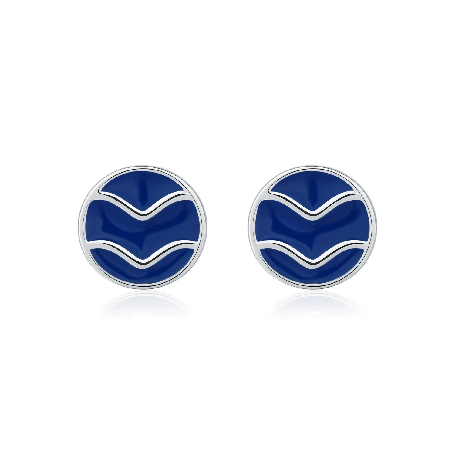 Wholesale S925 Silver Vintage Wave Design Electroplated Badge Earrings For Women - Image 4