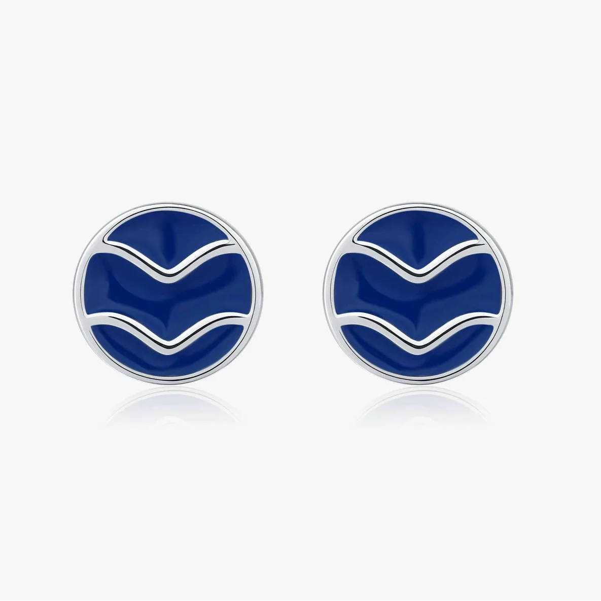 Wholesale S925 Silver Vintage Wave Design Electroplated Badge Earrings For Women - Image 5