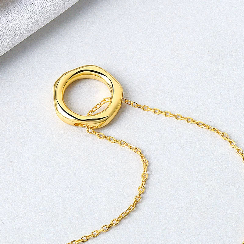 Wholesale S925 Sterling Silver Clavicle Chain Geometric Irregular Design Electroplating Women's Trendy Necklace