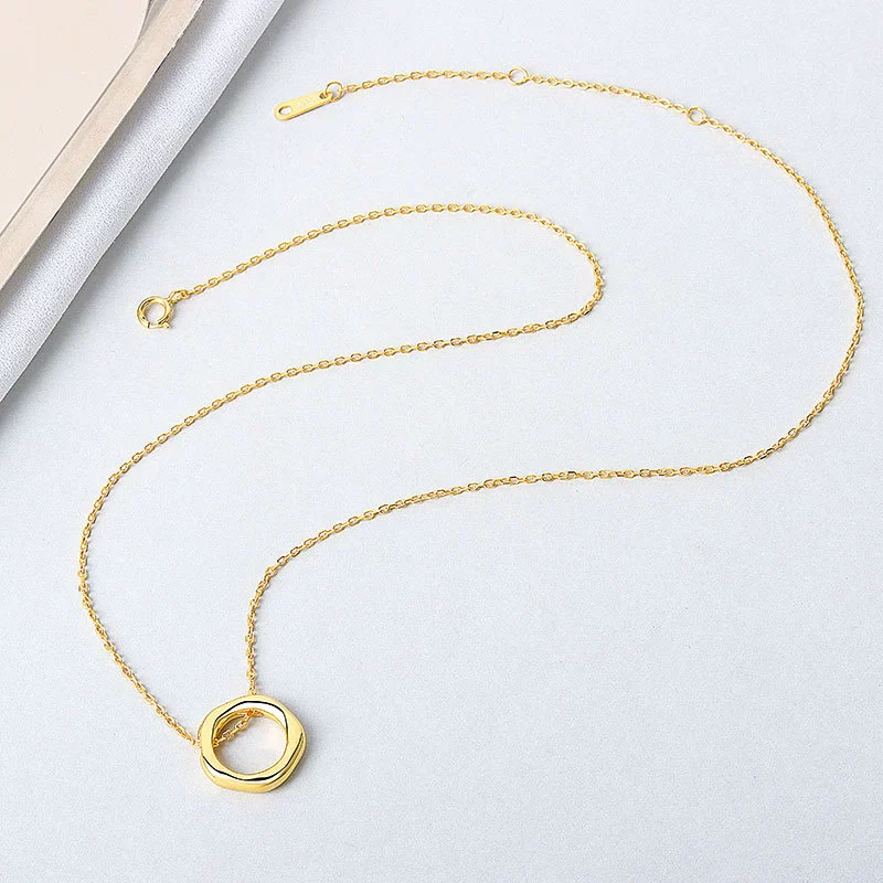 Wholesale S925 Sterling Silver Clavicle Chain Geometric Irregular Design Electroplating Women's Trendy Necklace - Image 3
