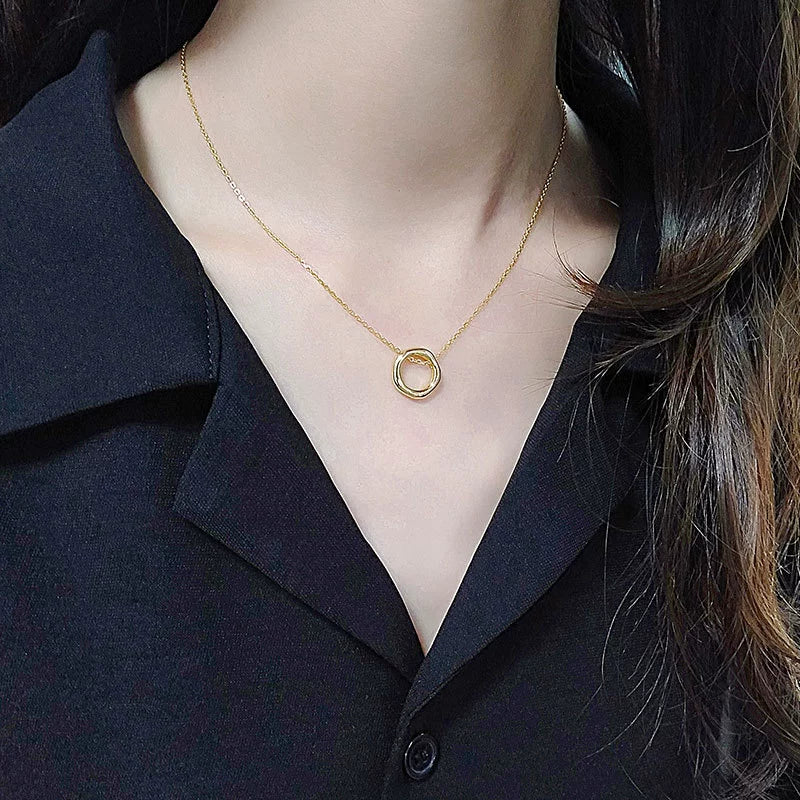 Wholesale S925 Sterling Silver Clavicle Chain Geometric Irregular Design Electroplating Women's Trendy Necklace - Image 4