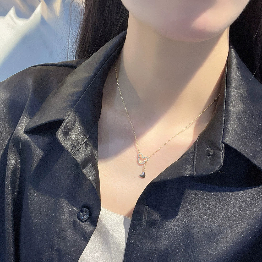 Wholesale S925 Sterling Silver Geometric Cartoon Mouse Bear Necklace - Image 2