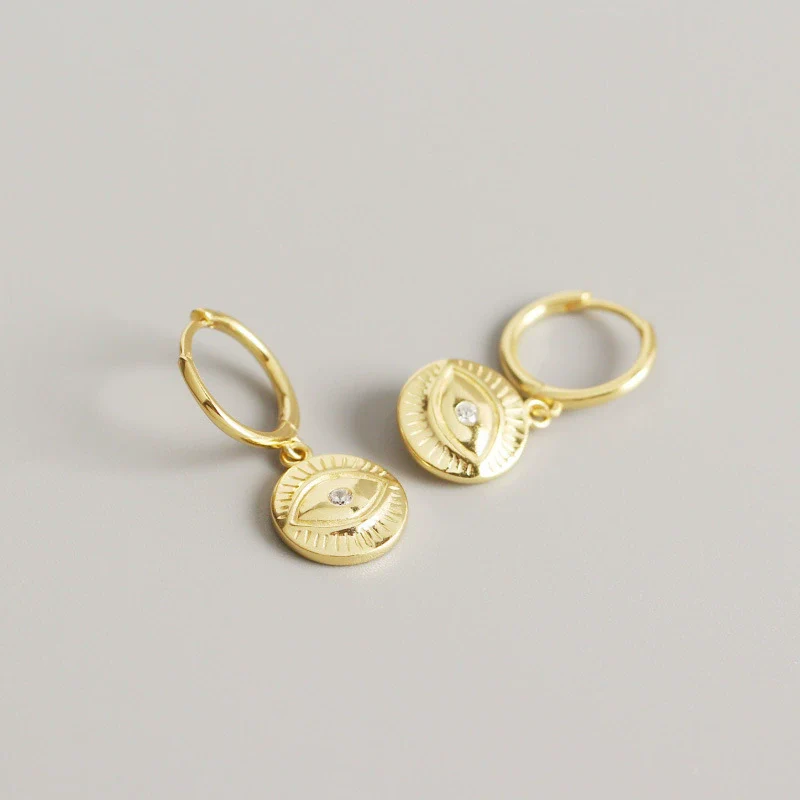 Wholesale S925 Sterling Silver Geometric Devil's Eye Totem Electroplated Earrings For Women - Image 7