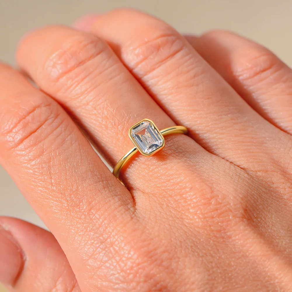 Wholesale S925 Sterling Silver Geometric Diamond Zircon Ring For Women - Image 4