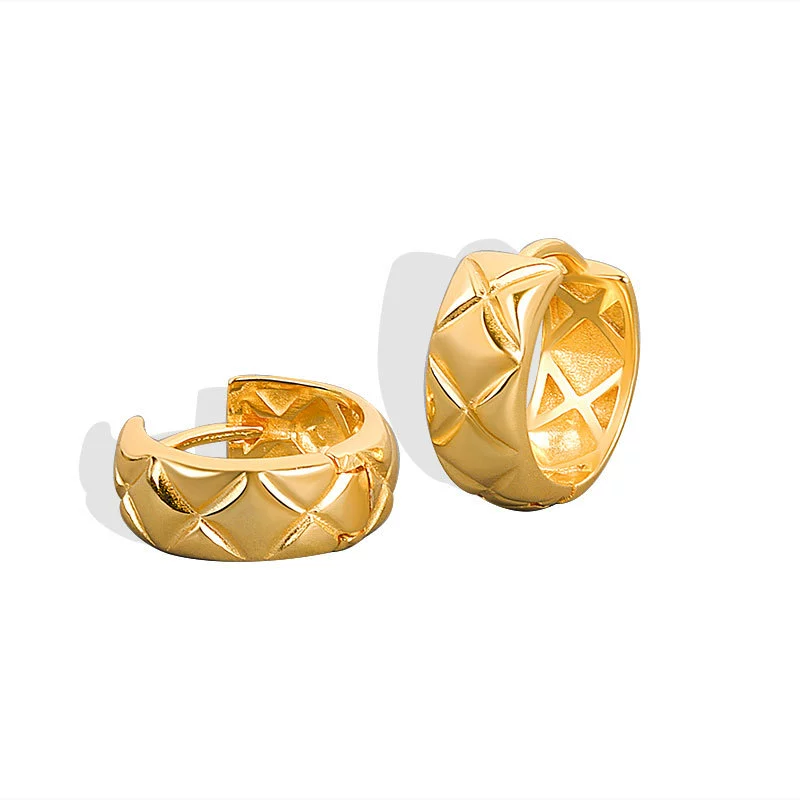 Wholesale S925 Sterling Silver Geometric Diamondshaped Electroplated Women's Minimalist Earrings - Image 5