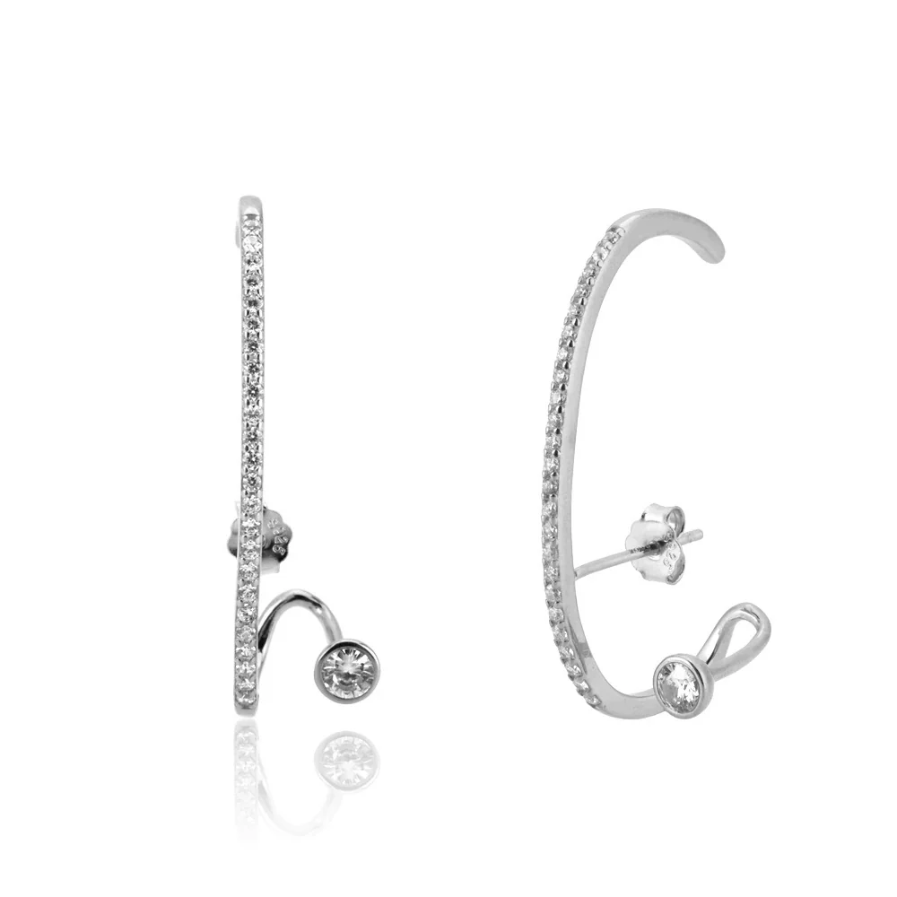 Wholesale S925 Sterling Silver Geometric Earrings With Electroplating Platinum And 18K Gold Internet Celebrity Style - Image 8