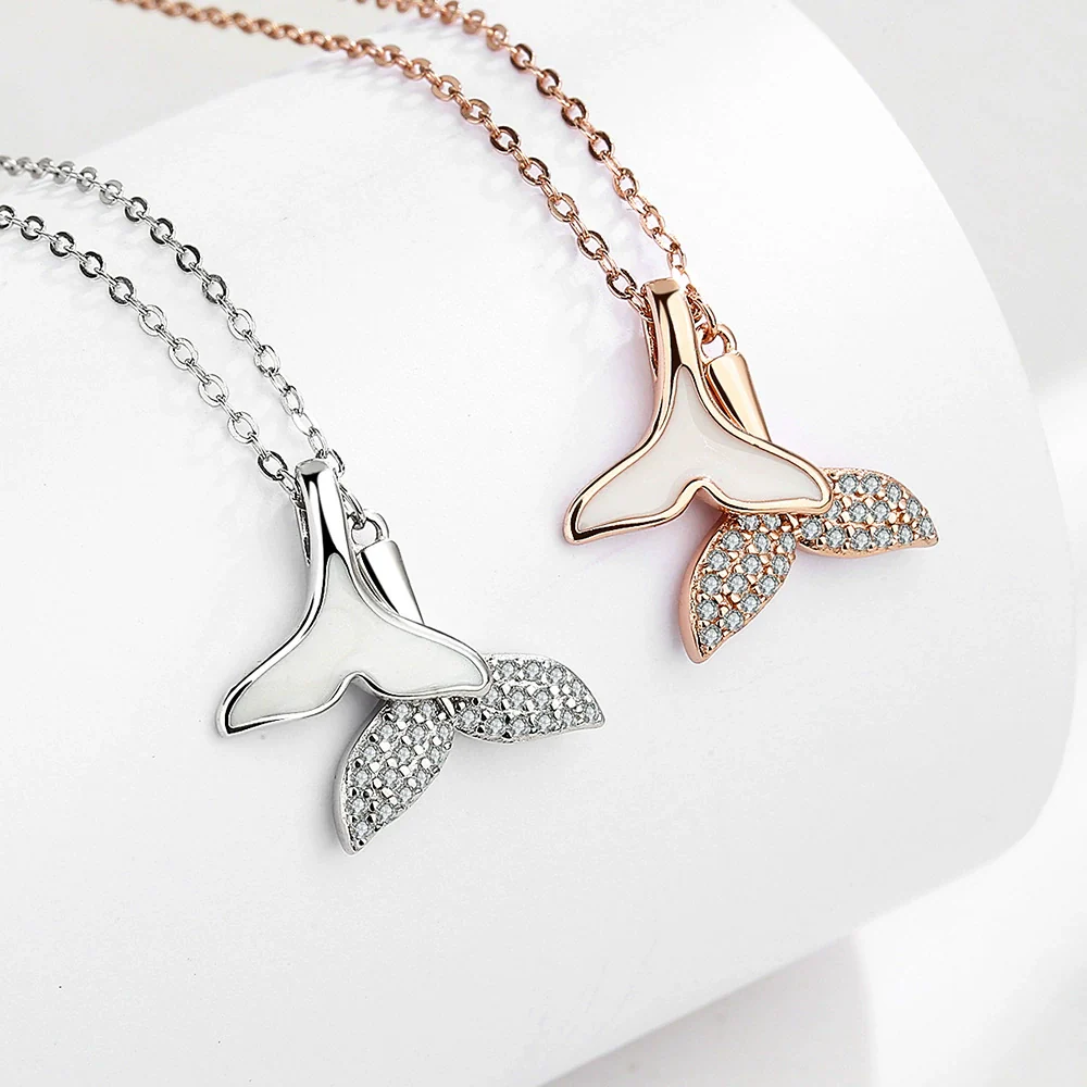 Wholesale S925 Sterling Silver Geometric Mermaid Tail Necklace For Women - Image 4