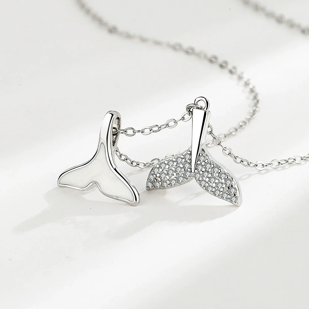 Wholesale S925 Sterling Silver Geometric Mermaid Tail Necklace For Women - Image 6