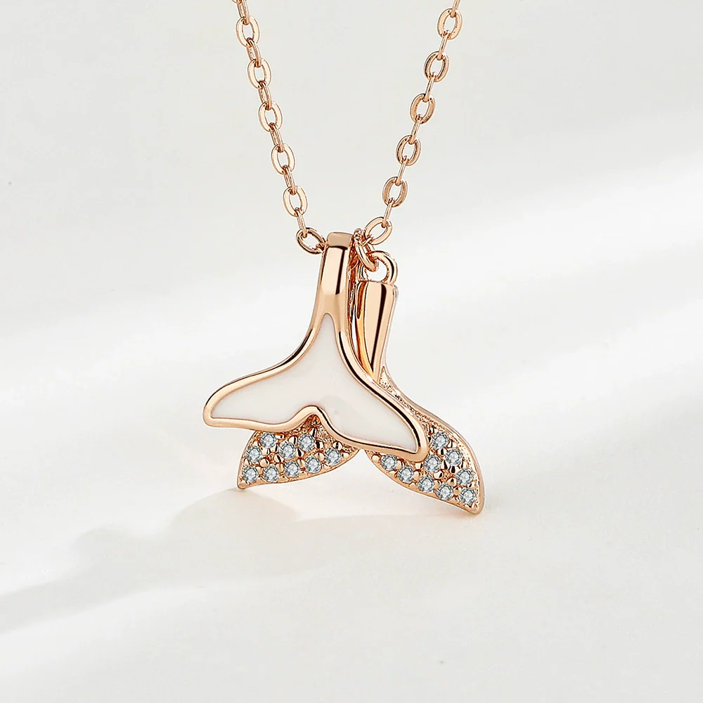 Wholesale S925 Sterling Silver Geometric Mermaid Tail Necklace For Women - Image 7