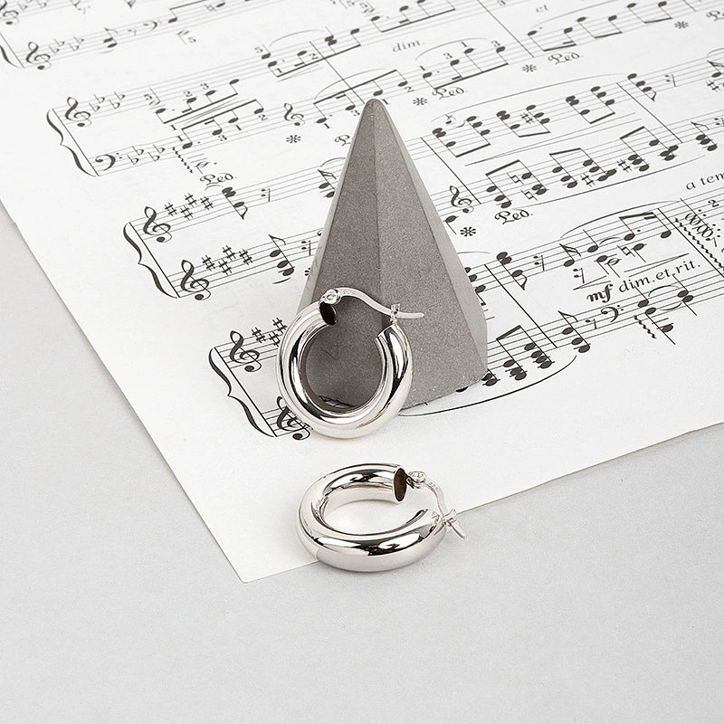 Wholesale S925 Sterling Silver Geometric Minimalist Electroplated Women's Earrings - Image 6