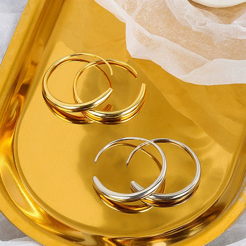 Wholesale S925 Sterling Silver Geometric Oshaped Women's Earrings - Image 4