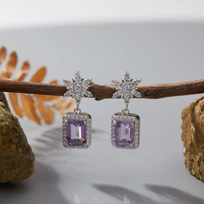 Wholesale S925 Sterling Silver Geometric U Shape Light Luxury Style Earrings Set With Gems - Image 11