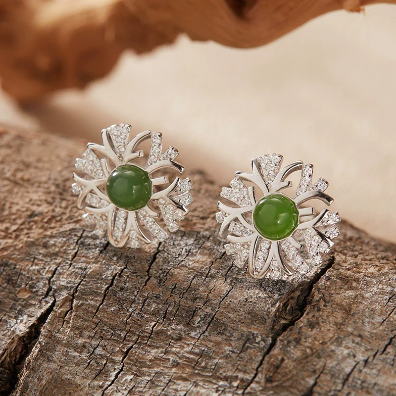 Wholesale S925 Sterling Silver Inlaid Natural Pearl Flower Leaf Design Earrings - Image 11