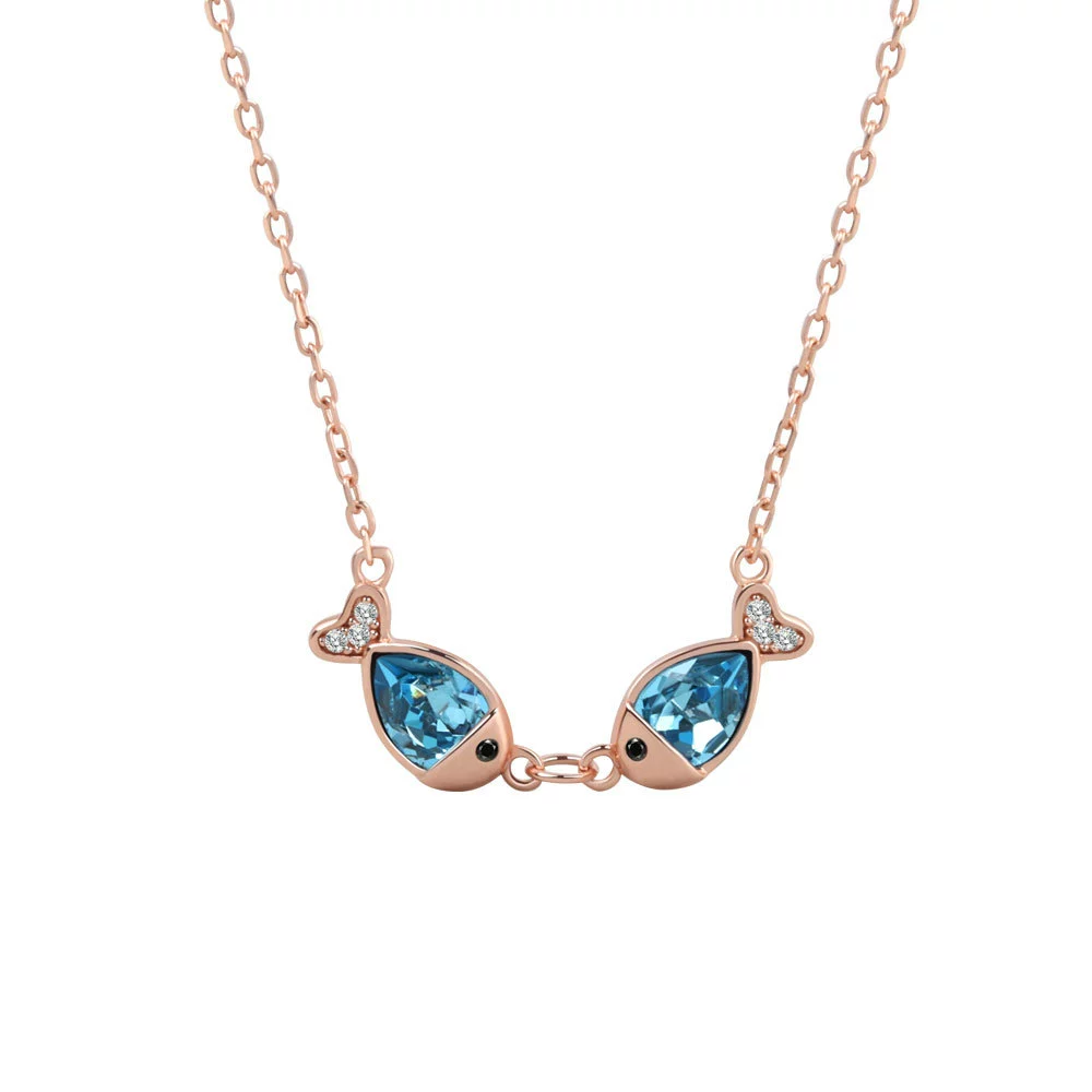 Wholesale S925 Sterling Silver Necklace With Geometric Design And Fish Kiss Pendant For Women - Image 5