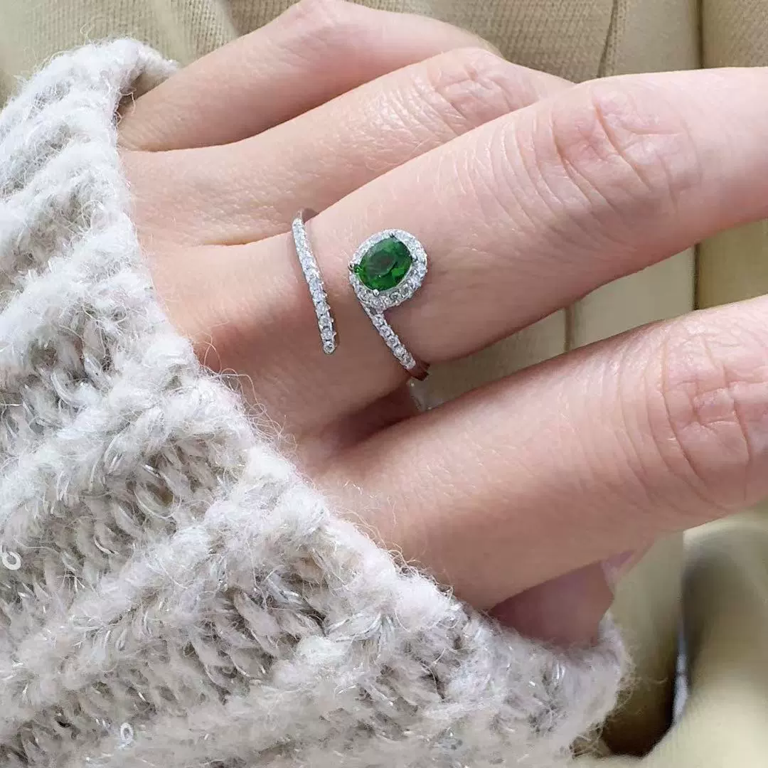 Wholesale S925 Sterling Silver Snake Crystal Ring Set With Gemstones For Men And Women Couple Ring Animal Zodiac Design - Image 13