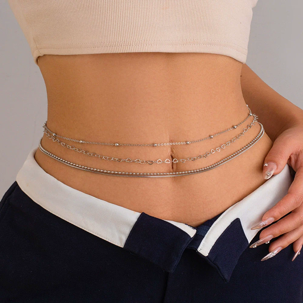 Wholesale Sexy Multilayered Copper Thin Chain Waist Chain For Girls With Lobster Clasp And Multiple Circles