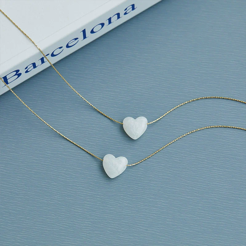 Wholesale Shell And Titanium Steel Heart And Geometric Pattern Necklace With Electroplating For Women - Image 4