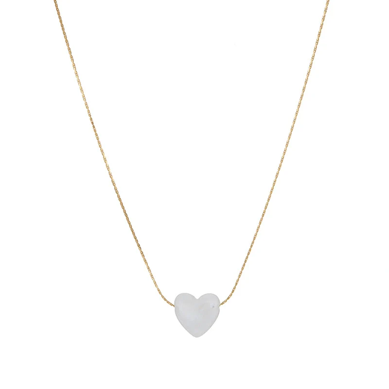 Wholesale Shell And Titanium Steel Heart And Geometric Pattern Necklace With Electroplating For Women - Image 5