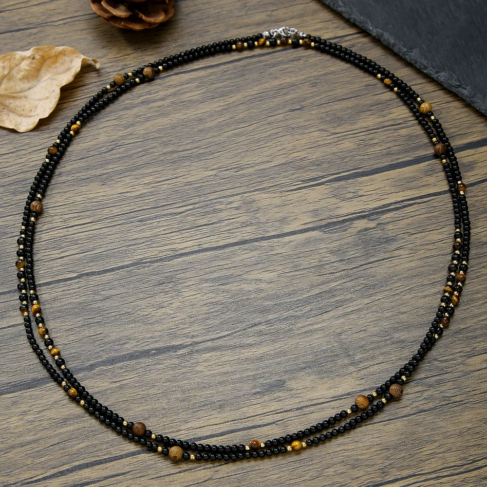 Wholesale Shell Coconut Shell Alloy O Word Chain Geometric Style Handmade Men's Necklace - Image 8