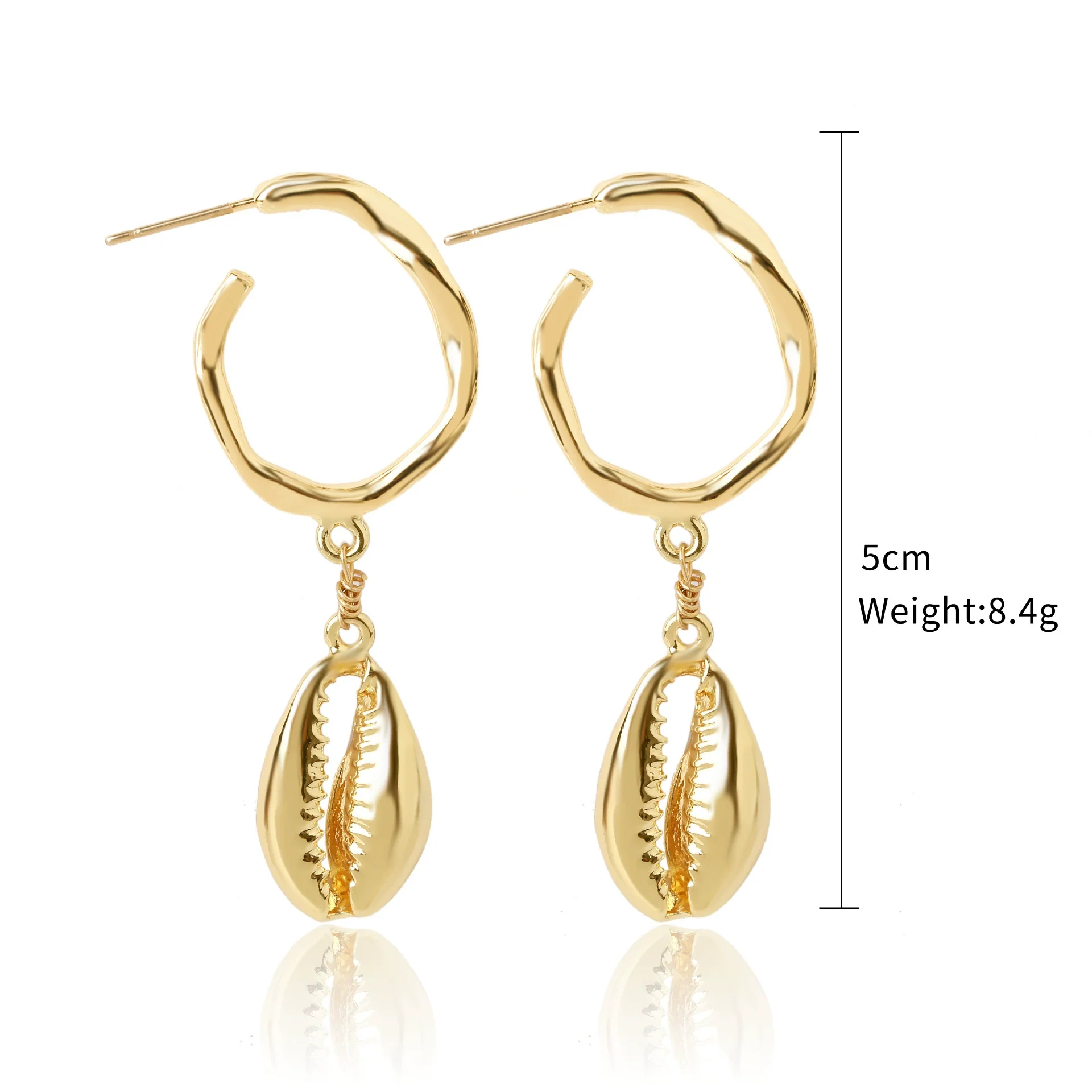 Wholesale Shell Earrings Handmade Geometric Natural Style Alloy Stainless Steel - Image 11